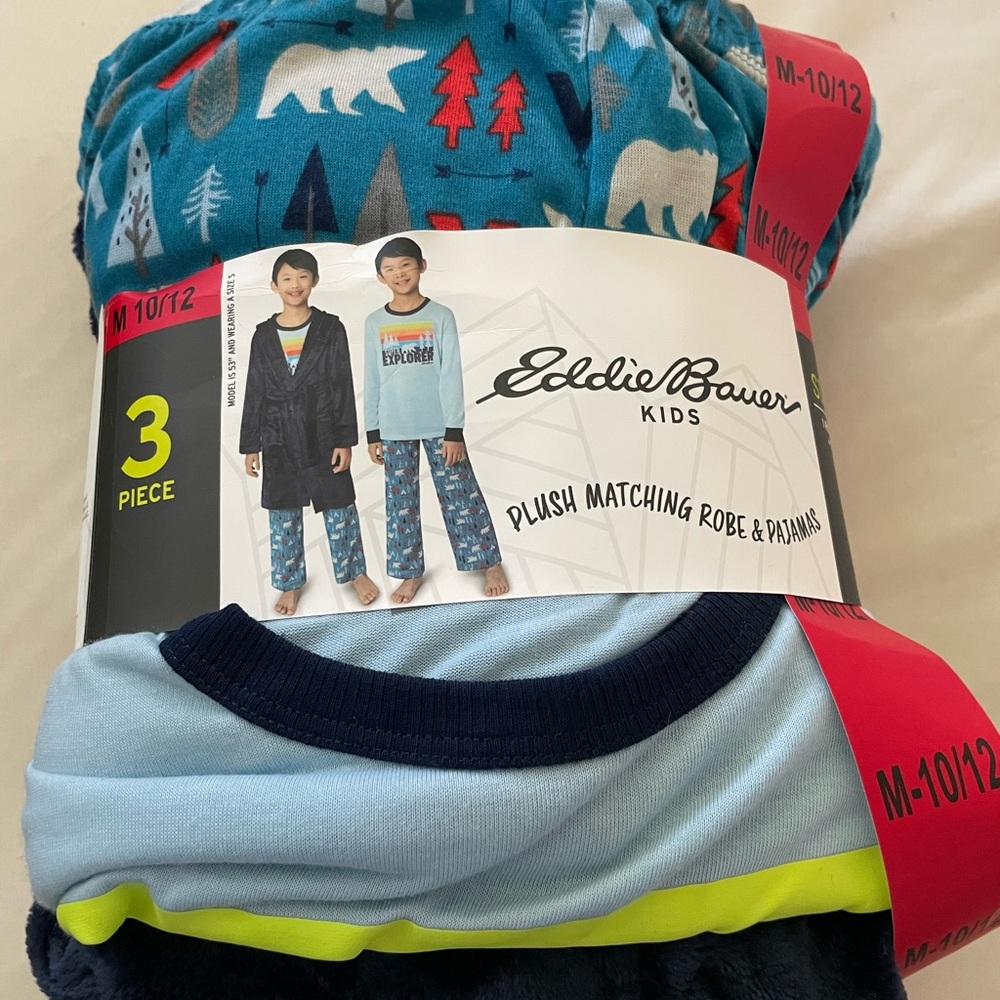 Eddie Bauer Kids Teal and Navy Pajama Set